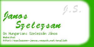 janos szelezsan business card
